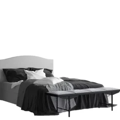 Łóżka Młodzieżowe|Łóżka Z Zagłówkiem>Laaph Studio Szare łóżko kontynentalne 140x200 VISTA