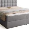 Łóżka Małżeńskie|Łóżka Ze Stelażem>BROMARKT Szare łóżko kontynentalne 180x200 cm do sypialni z pojemnikiem DETROIT