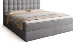 Łóżka Małżeńskie|Łóżka Ze Stelażem>BROMARKT Szare łóżko kontynentalne 180x200 cm do sypialni z pojemnikiem DETROIT