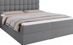 Łóżka Ze Stelażem|Łóżka Z Zagłówkiem>BROMARKT Szare łóżko kontynentalne 180x200 cm do sypialni DAKOTA