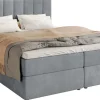 Łóżka Małżeńskie|Łóżka Ze Stelażem>BROMARKT Szare łóżko kontynentalne z pojemnikiem na pościel 180x200 cm DENVER