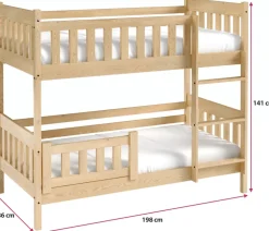 Meble Dla Dzieci|Łóżka Młodzieżowe></noscript>Meblomal Szare łóżko piętrowe w stylu skandynawskim do pokoju dziecięcego 80x190 cm LUMISLE szary