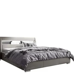 Łóżka Młodzieżowe|Łóżka Z Zagłówkiem>Gruszka Szare łóżko Tapicerowane 160x200 LAGOS