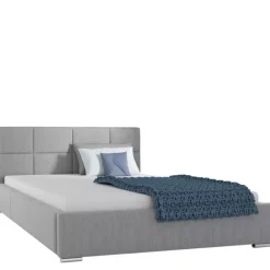 Łóżka Młodzieżowe|Łóżka Z Zagłówkiem>Gruszka Szare łóżko tapicerowane 160x200 MEKSYK
