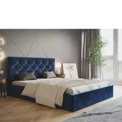 Łóżka Młodzieżowe|Łóżka Z Zagłówkiem></noscript>Riban Szare łóżko 160x200 cm do sypialni TESAR