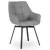 Krzesła Tapicerowane|Krzesła>MEBEL ELITE Szare krzesło obrotowe do jadalni LUMA 2 welurowe
