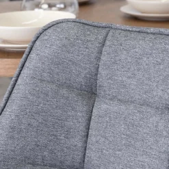 Krzesła Tapicerowane|Krzesła></noscript>MEBEL ELITE Szare krzesło obrotowe do jadalni LUMA 2 welurowe