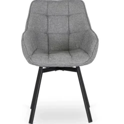 Krzesła Tapicerowane|Krzesła></noscript>MEBEL ELITE Szare krzesło obrotowe do jadalni LUMA 2 welurowe