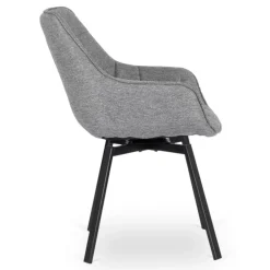 Krzesła Tapicerowane|Krzesła></noscript>MEBEL ELITE Szare krzesło obrotowe do jadalni LUMA 2 welurowe