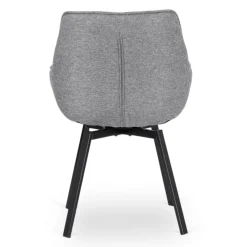 Krzesła Tapicerowane|Krzesła></noscript>MEBEL ELITE Szare krzesło obrotowe do jadalni LUMA 2 welurowe