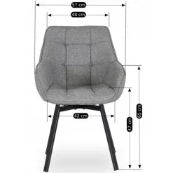 Krzesła Tapicerowane|Krzesła></noscript>MEBEL ELITE Szare krzesło obrotowe do jadalni LUMA 2 welurowe