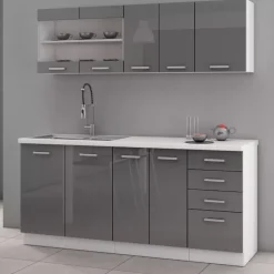 Meble Kuchenne>Lempert Szare meble kuchenne połysk SOFIA