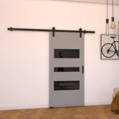 Drzwi Przesuwne>przesuwne.com Szare naścienne drzwi przesuwne do pokoju 70 cm VASTO szary