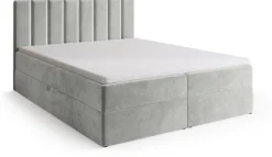 Łóżka Małżeńskie|Łóżka Ze Stelażem></noscript>BROMARKT Szare nowoczesne łóżko kontynentalne 180x200 cm DENVER
