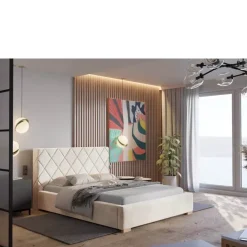 Łóżka Z Zagłówkiem|Łóżka Z Pojemnikiem></noscript>Riban Szare łoże małżeńskie 180x200 cm STRALO