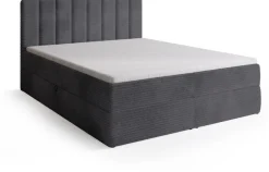 Łóżka Małżeńskie|Łóżka Ze Stelażem></noscript>BROMARKT Szare sztruksowe łóżko kontynentalne 160x200 cm DENVER