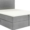 Łóżka Ze Stelażem|Łóżka Z Zagłówkiem>BROMARKT Szare tapicerowane łóżko kontynentalne 160x200 cm z pojemnikiem MALIBU