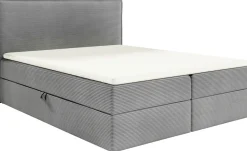 Łóżka Ze Stelażem|Łóżka Z Zagłówkiem>BROMARKT Szare tapicerowane łóżko kontynentalne 160x200 cm z pojemnikiem MALIBU