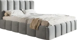 Łóżka Młodzieżowe|Łóżka Małżeńskie>Riban Szare tapicerowane łóżko 160x200 cm dwuosobowe z pojemnikiem SALERNO