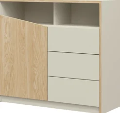 Zestawy Mebli Do Sypialni|Komody>JUREK Szarobeżowa komoda z szufladami 100 cm do salonu AMADEO