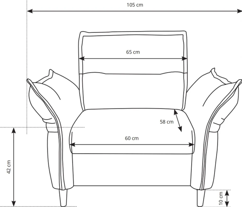 Fotele>LASKI Szary fotel do salonu MELIO