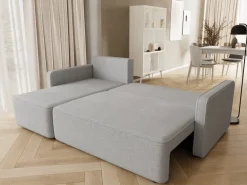 Meble Dla Dzieci|Meble Młodzieżowe>BROMARKT Szary mały narożnik z funkcją spania do salonu QULIO pojemnik