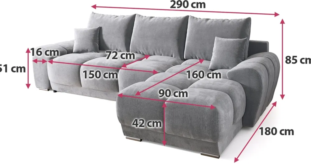 Narożniki>BROMARKT Szary narożnik do salonu NUBES