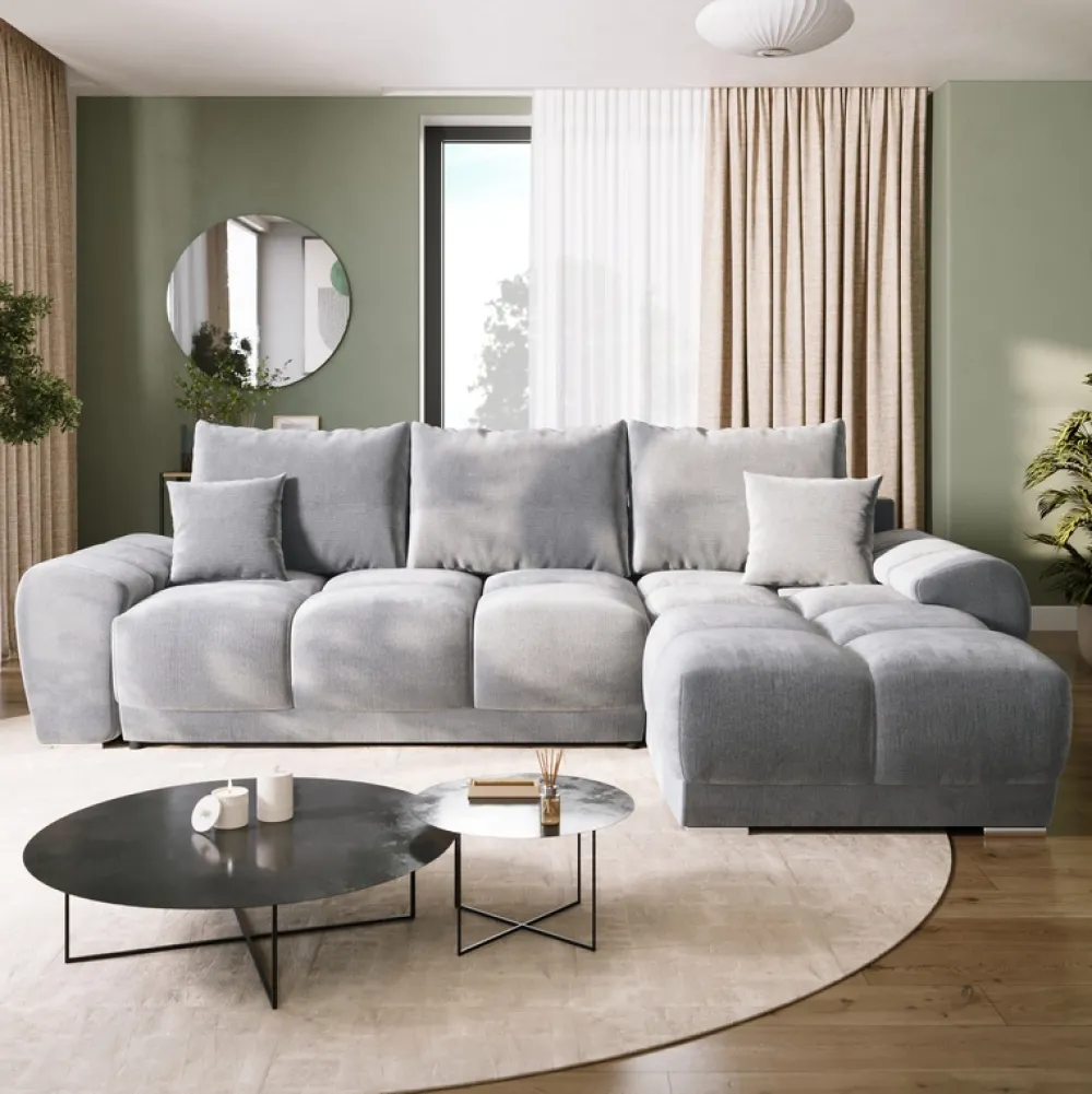 Narożniki>BROMARKT Szary narożnik do salonu NUBES