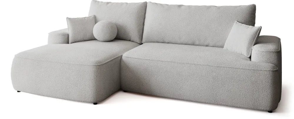 Meble Dla Dzieci|Narożniki>BROMARKT Szary narożnik do salonu z funkcją spania CARMELLO boucle