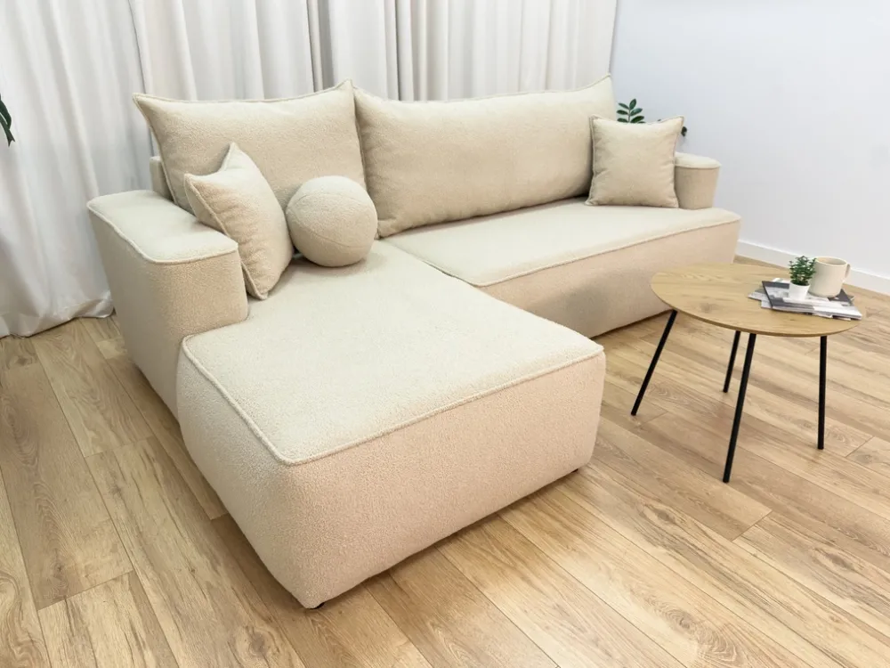 Meble Dla Dzieci|Narożniki>BROMARKT Szary narożnik do salonu z funkcją spania CARMELLO boucle