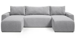 Narożniki>BROMARKT Szary narożnik do salonu z funkcją spania i pojemnikiem PLUSH U