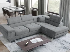 Narożniki></noscript>BROMARKT Szary narożnik do salonu z funkcją spania ANTON