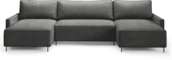 Narożniki>BROMARKT Szary narożnik do salonu z funkcją spania na nóżkach NORTON U