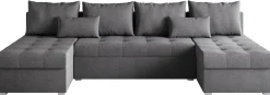 Narożniki>BROMARKT Szary narożnik duży do salonu rozkładany HOT U SLIM z funkcją spania