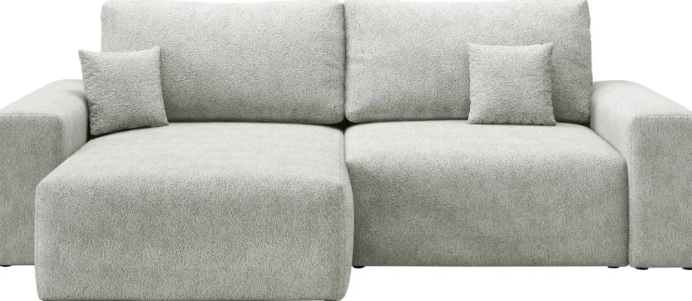 Meble Dla Dzieci|Narożniki>BROMARKT Szary narożnik rozkładany do salonu z funkcją spania boucle CAMILO