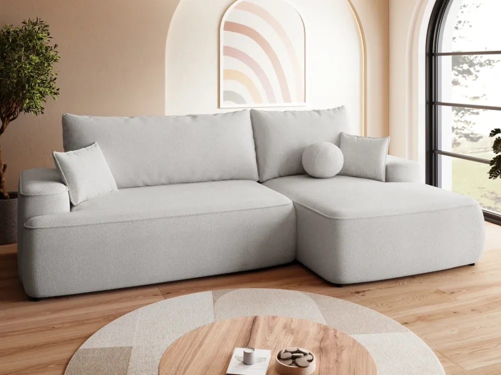 Meble Dla Dzieci|Narożniki>BROMARKT Szary narożnik rozkładany do salonu z funkcją spania CARMELLO