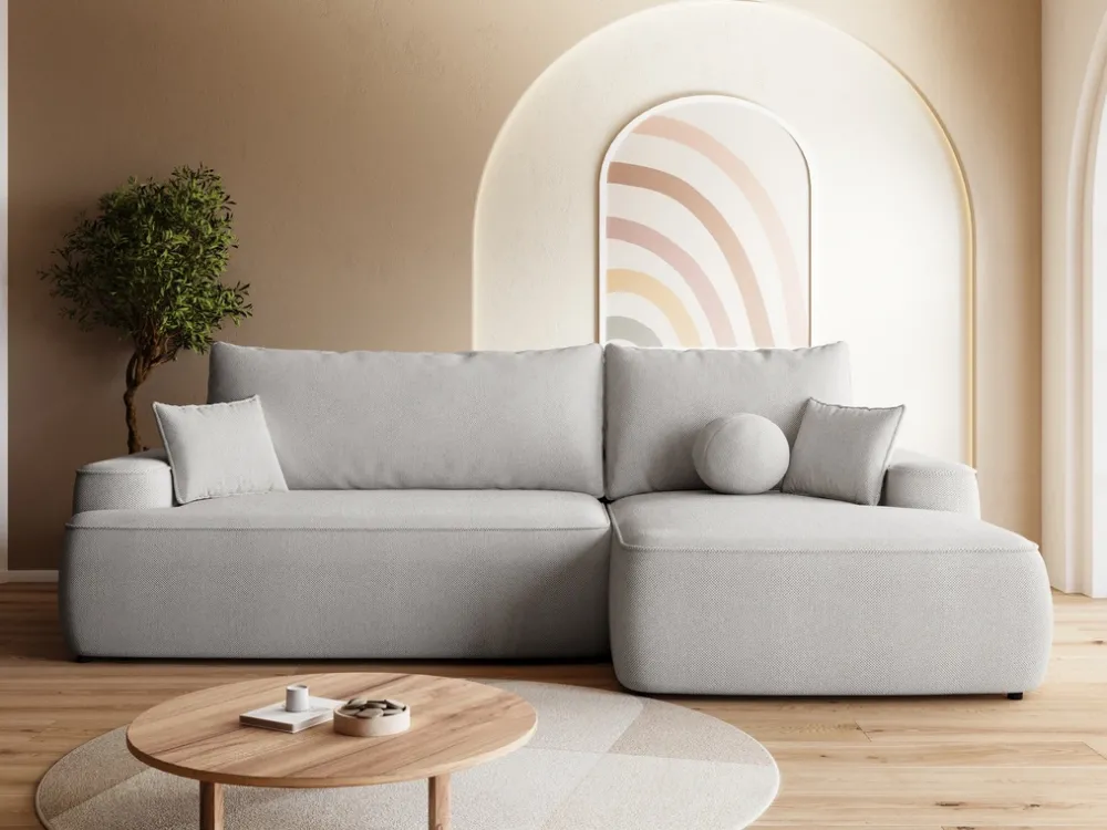 Meble Dla Dzieci|Narożniki>BROMARKT Szary narożnik rozkładany do salonu z funkcją spania CARMELLO