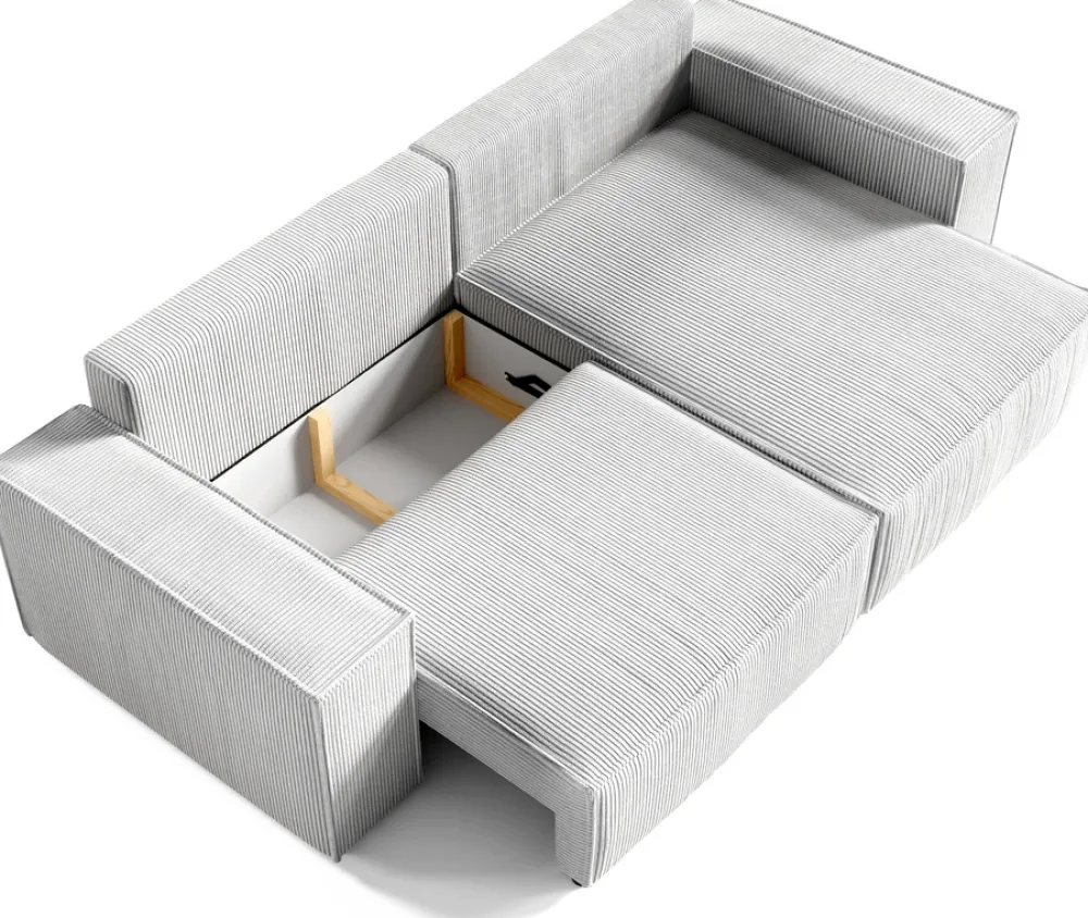 Meble Dla Dzieci|Meble Młodzieżowe>BROMARKT Szary narożnik rozkładany do salonu z pojemnikiem uniwersalny PEDRO