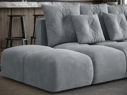 Narożniki></noscript>BROMARKT Szary narożnik rozkładany nowoczesny z funkcją spania RAMIRO