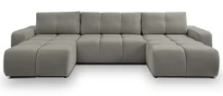 Narożniki>LASKI Szary narożnik U do salonu z funkcją spania i pojemnikiem SAVINO