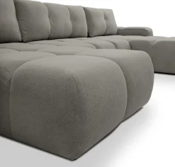 Narożniki></noscript>LASKI Szary narożnik U do salonu z funkcją spania i pojemnikiem SAVINO