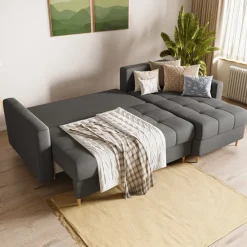 Meble Dla Dzieci|Meble Młodzieżowe>BROMARKT Szary narożnik z funkcją spania LIZBONA