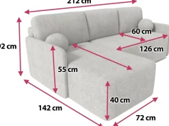 Meble Dla Dzieci|Narożniki></noscript>Meble Grand Szary narożnik z funkcją spania i pojemnikiem do salonu CLOUD