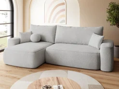 Meble Dla Dzieci|Narożniki>BROMARKT Szary narożnik z funkcją spania CARMELLO DUO boucle