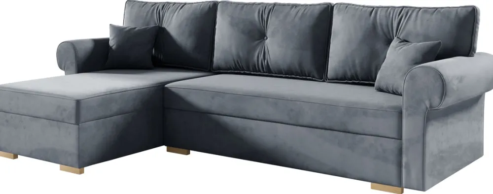 Narożniki>Meble Grand Szary narożnik z funkcją spania do salonu FUSION
