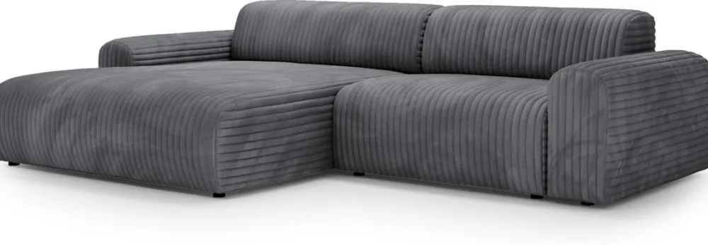 Narożniki>Polak Meble Szary nowoczesny narożnik do salonu SEFO prawostronny