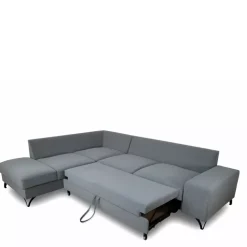 Narożniki>COMFORTEO Szary rozkładany narożnik do salonu z funkcją spania FLAVIO