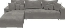 Meble Dla Dzieci|Meble Młodzieżowe>BROMARKT Szary rozkładany narożnik do salonu SYDNEY welur