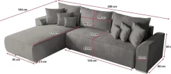 Meble Dla Dzieci|Meble Młodzieżowe></noscript>BROMARKT Szary rozkładany narożnik do salonu SYDNEY welur