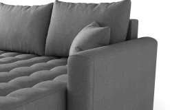 Narożniki></noscript>BROMARKT Szary rozkładany narożnik z funkcją spania i pojemnikiem LUIS U